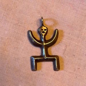 PENDANT/CHARM Cave Drawing Stick Man Silver Artesian Made